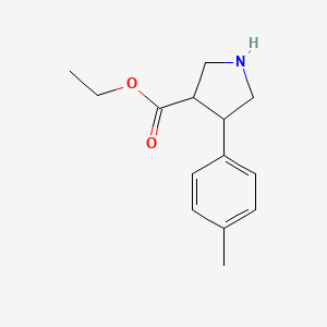 molecular formula C14H19NO2 B13625676 Ethyl 4-(4-methylphenyl)pyrrolidine-3-carboxylate 