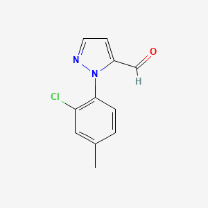 molecular formula C11H9ClN2O B13625701 1-(2-chloro-4-methylphenyl)-1H-pyrazole-5-carbaldehyde 