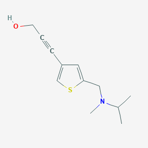 molecular formula C12H17NOS B13625707 3-(5-((Isopropyl(methyl)amino)methyl)thiophen-3-yl)prop-2-yn-1-ol 