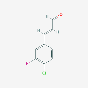 molecular formula C9H6ClFO B13625708 3-(4-Chloro-3-fluorophenyl)acrylaldehyde 