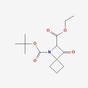 molecular formula C14H21NO5 B13625715 1-Tert-butyl2-ethyl3-oxo-1-azaspiro[3.3]heptane-1,2-dicarboxylate 