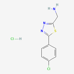 [5-(4-Chlorophenyl)-1,3,4-thiadiazol-2-yl]methanaminehydrochloride