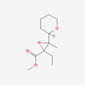 molecular formula C12H20O4 B13625774 Methyl 2-ethyl-3-methyl-3-(oxan-2-yl)oxirane-2-carboxylate 