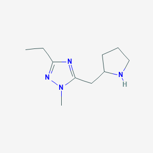 molecular formula C10H18N4 B13625822 3-Ethyl-1-methyl-5-(pyrrolidin-2-ylmethyl)-1h-1,2,4-triazole 