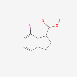 molecular formula C10H9FO2 B13625873 7-fluoro-2,3-dihydro-1H-indene-1-carboxylicacid 