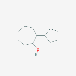 molecular formula C12H22O B13625900 2-Cyclopentylcycloheptan-1-ol 