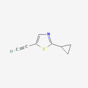 molecular formula C8H7NS B13625902 2-Cyclopropyl-5-ethynyl-1,3-thiazole 