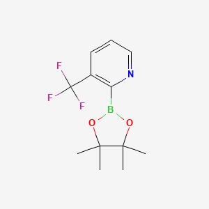 molecular formula C12H15BF3NO2 B13625916 2-(4,4,5,5-Tetramethyl-1,3,2-dioxaborolan-2-YL)-3-(trifluoromethyl)pyridine 