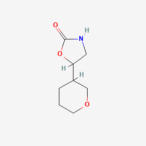 molecular formula C8H13NO3 B13625939 5-(Tetrahydro-2h-pyran-3-yl)oxazolidin-2-one 