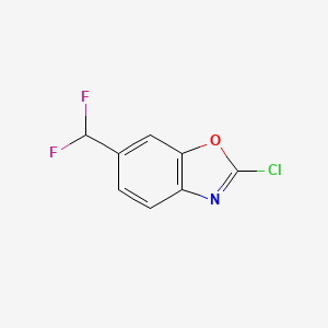 molecular formula C8H4ClF2NO B13625950 2-Chloro-6-(difluoromethyl)benzo[d]oxazole 