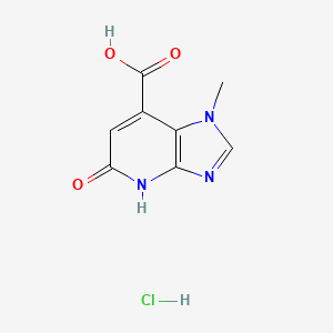 molecular formula C8H8ClN3O3 B13625991 1-methyl-5-oxo-1H,4H,5H-imidazo[4,5-b]pyridine-7-carboxylicacidhydrochloride 