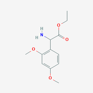 molecular formula C12H17NO4 B13626024 Ethyl 2-amino-2-(2,4-dimethoxyphenyl)acetate 