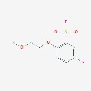 molecular formula C9H10F2O4S B13626035 5-Fluoro-2-(2-methoxyethoxy)benzene-1-sulfonylfluoride 