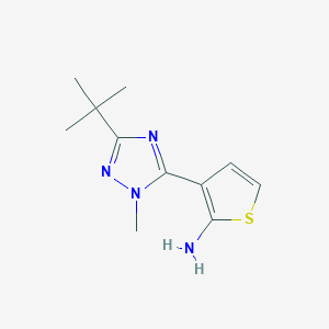 molecular formula C11H16N4S B13626054 3-(3-(Tert-butyl)-1-methyl-1h-1,2,4-triazol-5-yl)thiophen-2-amine 