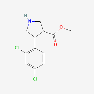 molecular formula C12H13Cl2NO2 B13626098 Methyl 4-(2,4-dichlorophenyl)pyrrolidine-3-carboxylate 