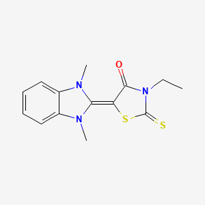 5-(1,3-Dimethylbenzimidazol-2-ylidene)-3-ethyl-2-sulfanylidene-1,3-thiazolidin-4-one