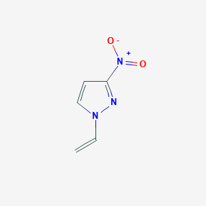 molecular formula C5H5N3O2 B13626144 1-ethenyl-3-nitro-1H-pyrazole 