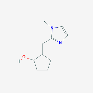 molecular formula C10H16N2O B13626157 2-((1-Methyl-1h-imidazol-2-yl)methyl)cyclopentan-1-ol 