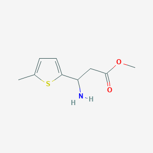 molecular formula C9H13NO2S B13626240 Methyl 3-amino-3-(5-methylthiophen-2-yl)propanoate 