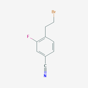 molecular formula C9H7BrFN B13626275 4-(2-Bromoethyl)-3-fluorobenzonitrile 