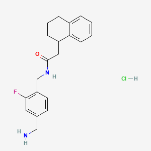 molecular formula C20H24ClFN2O B13626289 N-{[4-(aminomethyl)-2-fluorophenyl]methyl}-2-(1,2,3,4-tetrahydronaphthalen-1-yl)acetamide hydrochloride 