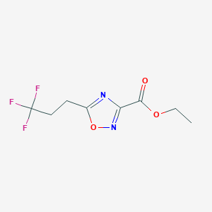 molecular formula C8H9F3N2O3 B13626293 Ethyl 5-(3,3,3-trifluoropropyl)-1,2,4-oxadiazole-3-carboxylate 