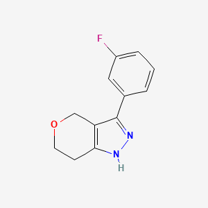 molecular formula C12H11FN2O B13626301 3-(3-Fluorophenyl)-1,4,6,7-tetrahydropyrano[4,3-c]pyrazole 