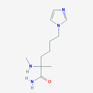 molecular formula C11H20N4O B13626302 6-(1h-Imidazol-1-yl)-2-methyl-2-(methylamino)hexanamide 