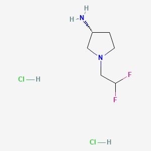 molecular formula C6H14Cl2F2N2 B13626388 (3R)-1-(2,2-difluoroethyl)pyrrolidin-3-aminedihydrochloride 