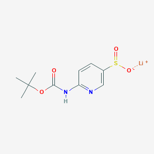 molecular formula C10H13LiN2O4S B13626407 Lithium(1+)ion6-{[(tert-butoxy)carbonyl]amino}pyridine-3-sulfinate 