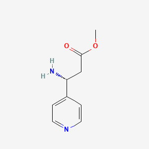 molecular formula C9H12N2O2 B13626423 Methyl (R)-3-amino-3-(pyridin-4-yl)propanoate 