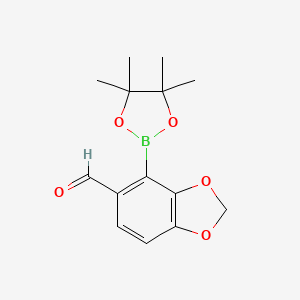 4-(Tetramethyl-1,3,2-dioxaborolan-2-yl)-1,3-dioxaindane-5-carbaldehyde