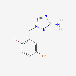 molecular formula C9H8BrFN4 B13626449 1-(5-Bromo-2-fluorobenzyl)-1h-1,2,4-triazol-3-amine 