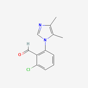 molecular formula C12H11ClN2O B13626467 2-Chloro-6-(4,5-dimethyl-1h-imidazol-1-yl)benzaldehyde 