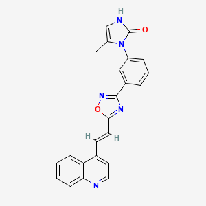 5-methyl-1-(3-{5-[2-(quinolin-4-yl)ethenyl]-1,2,4-oxadiazol-3-yl}phenyl)-2,3-dihydro-1H-imidazol-2-one