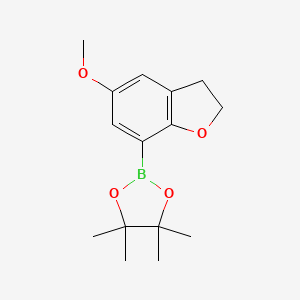 molecular formula C15H21BO4 B13626517 2-(5-Methoxy-2,3-dihydrobenzofuran-7-yl)-4,4,5,5-tetramethyl-1,3,2-dioxaborolane 