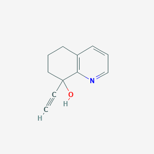 molecular formula C11H11NO B13626538 8-Ethynyl-5,6,7,8-tetrahydroquinolin-8-ol 