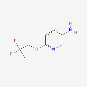 molecular formula C8H10F2N2O B13626548 6-(2,2-Difluoropropoxy)pyridin-3-amine 