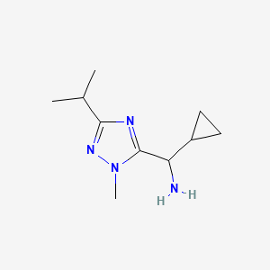 molecular formula C10H18N4 B13626556 Cyclopropyl(3-isopropyl-1-methyl-1h-1,2,4-triazol-5-yl)methanamine 