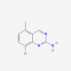 molecular formula C9H8BrN3 B13626575 8-Bromo-5-methylquinazolin-2-amine 