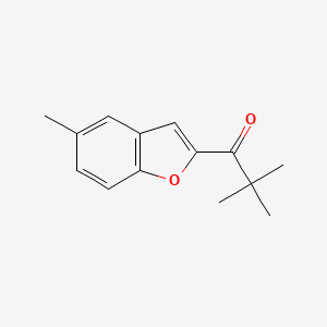 molecular formula C14H16O2 B13626641 2,2-Dimethyl-1-(5-methylbenzofuran-2-yl)propan-1-one 