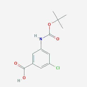 molecular formula C12H14ClNO4 B13626651 3-{[(Tert-butoxy)carbonyl]amino}-5-chlorobenzoic acid 