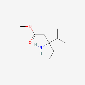 molecular formula C9H19NO2 B13626672 Methyl 3-amino-3-ethyl-4-methylpentanoate 