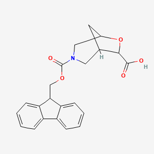 molecular formula C22H21NO5 B13626701 3-{[(9H-fluoren-9-yl)methoxy]carbonyl}-6-oxa-3-azabicyclo[3.2.1]octane-7-carboxylic acid 