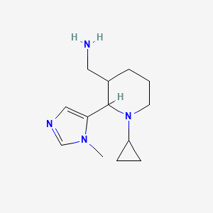 molecular formula C13H22N4 B13626704 (1-Cyclopropyl-2-(1-methyl-1h-imidazol-5-yl)piperidin-3-yl)methanamine 