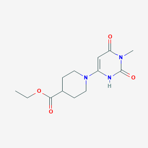 molecular formula C13H19N3O4 B13626713 Ethyl 1-(1-methyl-2,6-dioxo-1,2,3,6-tetrahydropyrimidin-4-yl)piperidine-4-carboxylate 