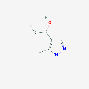 molecular formula C8H12N2O B13626740 1-(1,5-dimethyl-1H-pyrazol-4-yl)prop-2-en-1-ol 