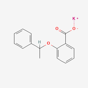 molecular formula C15H13KO3 B13626743 Potassium2-(1-phenylethoxy)benzoate 