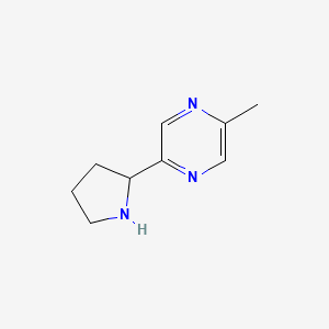 molecular formula C9H13N3 B13626750 2-Methyl-5-(pyrrolidin-2-yl)pyrazine 