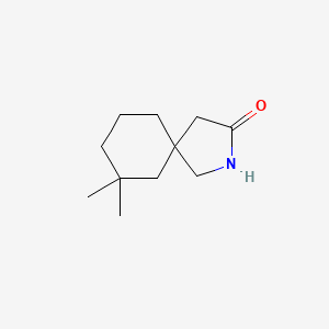 molecular formula C11H19NO B13626760 7,7-Dimethyl-2-azaspiro[4.5]decan-3-one 